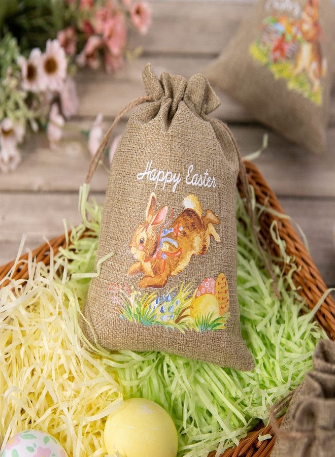 وولاين مجموعة هدايا عيد الفصح من والين، 24 قطعة، مصنوعة من الخيش والكتان والجوت، برباط، مقاس 5.9 × 7.9 بوصة، بتصميم أرنب عيد الفصح، حقيبة هدايا ريفية مثالية لحفلات وأعمال يدوية. - Image 5